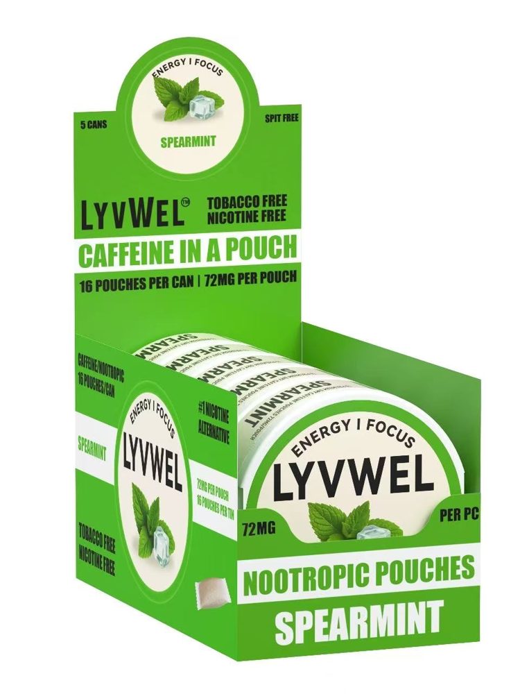 72mg Caffeine Pouches – Spearmint